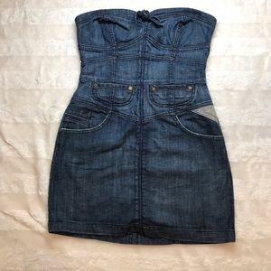Bebe Strapless Denim Dress